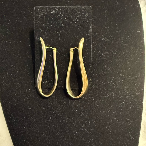 Italian 18kt Gold Over Sterling Twisted Hoop Earrings 2-1/2” - Picture 1 of 4